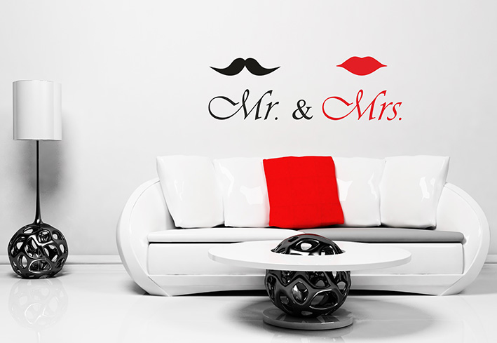 Samolepky na zeď - Mr. & Mrs.